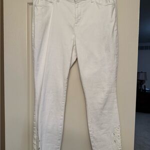 NYDJ White Ankle Pants with Lift Tuck Technology